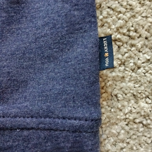NWT M Lucky Brand Blue Button Neck French Terry Pullover Shirt NEW - Picture 8 of 10